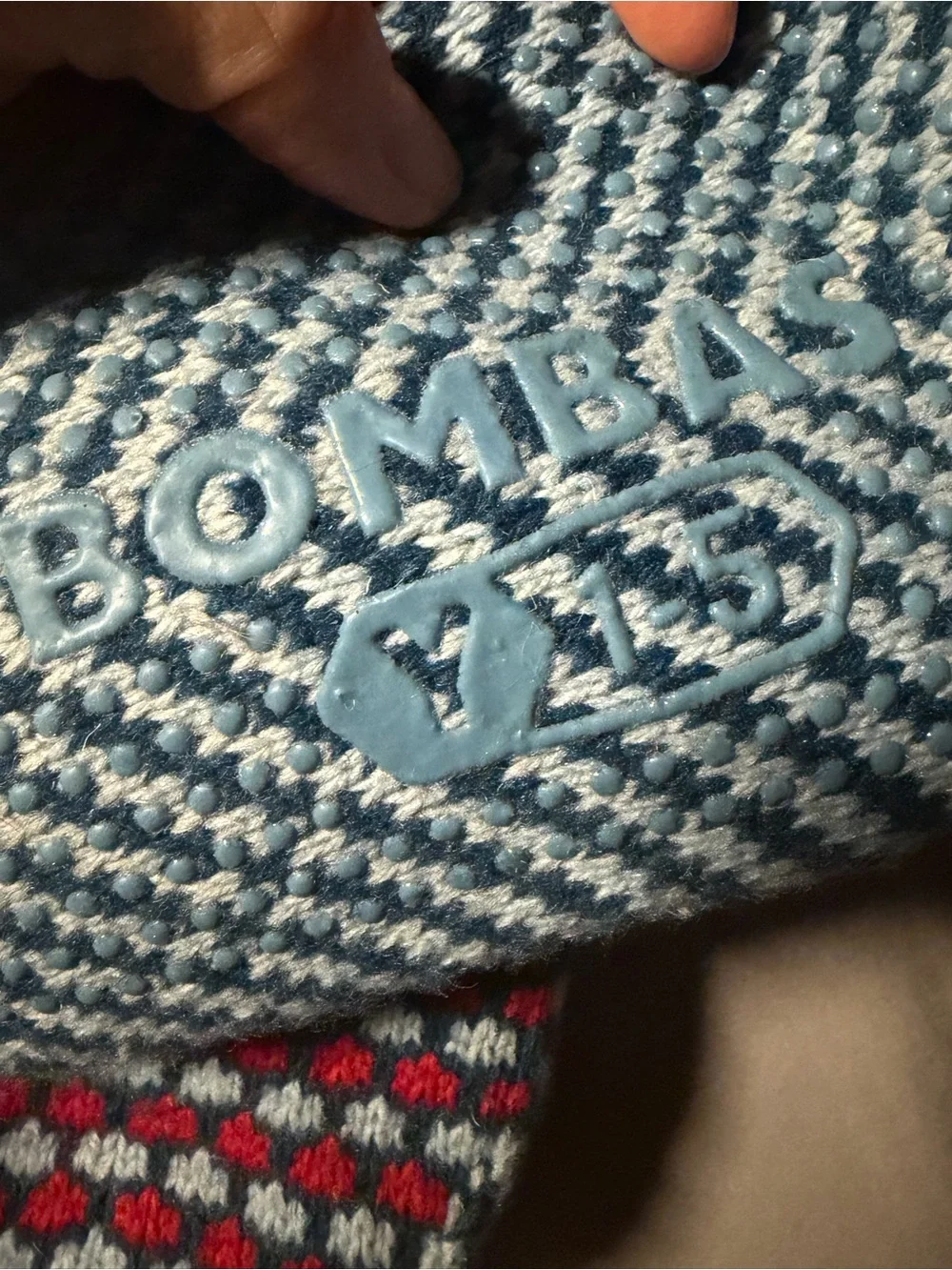 NWT Bombas Youth 1–5 Sherpa Lined Fair Isle Gripper Slippers